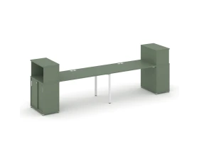 Рабочая станция с опорными шкафом-купе с надставкой низ. CN.ORS-237 W 2800x720x1140 Концепт / Concept images