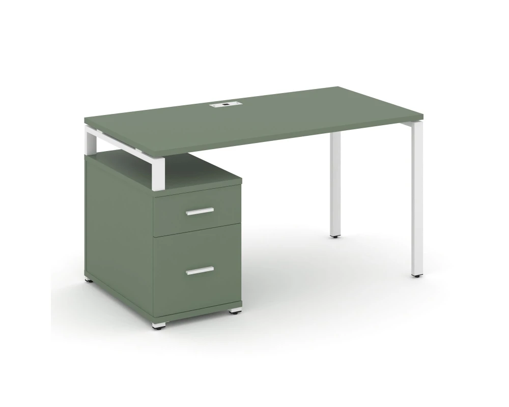 Стол письменный с 1 опорной тумбой CN.SP-306 W 1180/1546x720x750 Концепт / Concept