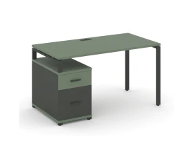 Стол письменный с 1 опорной тумбой CN.SP-306 W 1180/1546x720x750 Концепт / Concept images