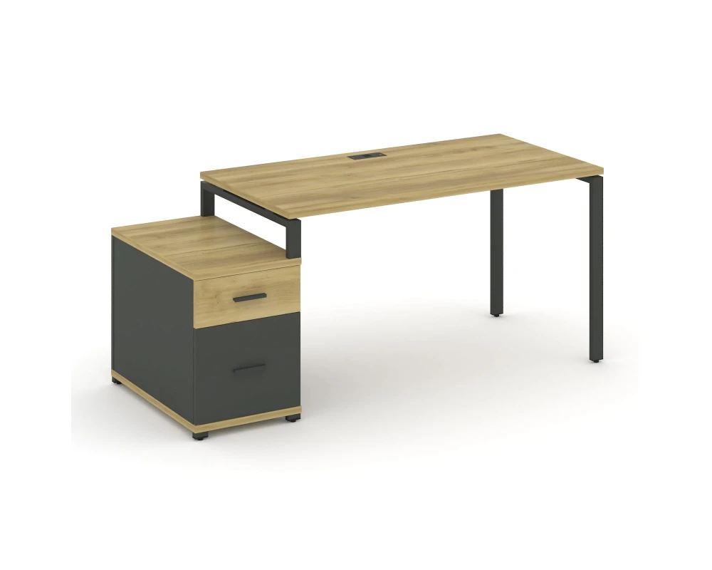 Стол письменный с 1 опорной тумбой CN.SP-306 W 1180/1546x720x750 Концепт / Concept