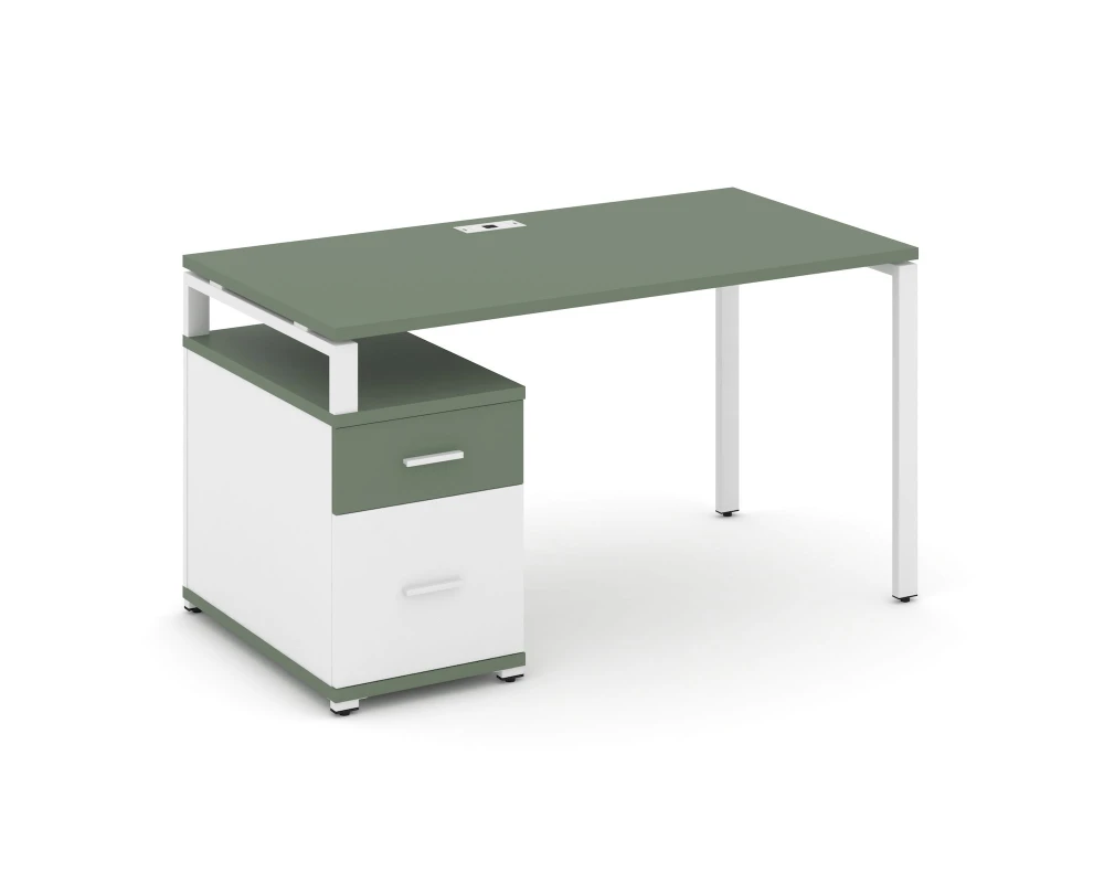 Стол письменный с 1 опорной тумбой CN.SP-308 W 1580/1946x720x750 Концепт / Concept