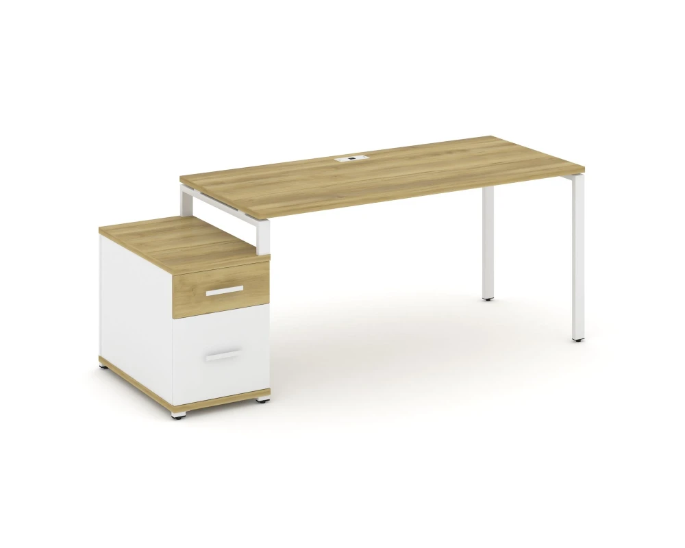 Стол письменный с 1 опорной тумбой CN.SP-308 W 1580/1946x720x750 Концепт / Concept