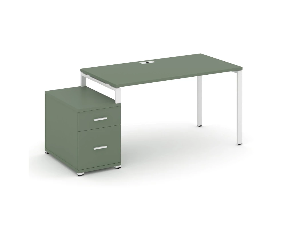 Стол письменный с 1 опорной тумбой CN.SP-308 W 1580/1946x720x750 Концепт / Concept