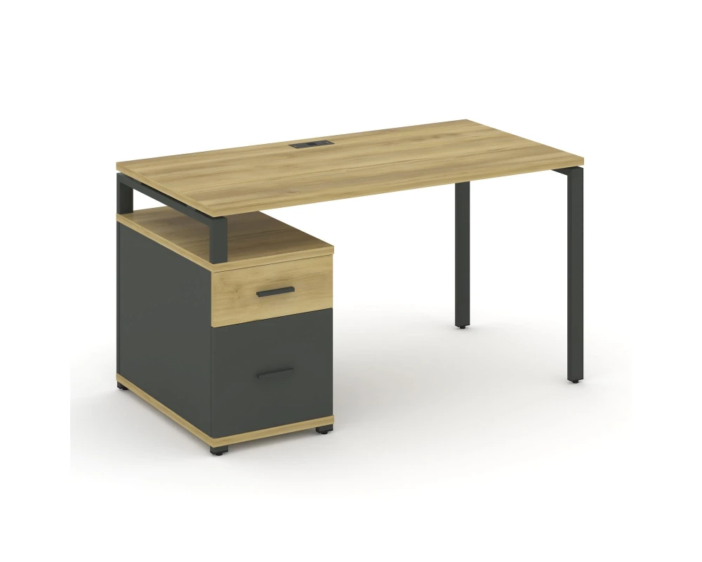 Стол письменный с 1 опорной тумбой CN.SP-308 W 1580/1946x720x750 Концепт / Concept