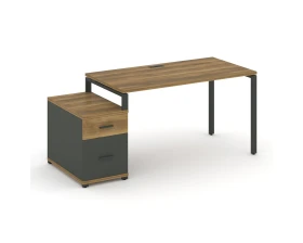 Стол письменный с 1 опорной тумбой CN.SP-308 W 1580/1946x720x750 Концепт / Concept images