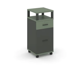 Тумба мобильная 1 ящ. 1 распаш. фасад с надставкой CN.TUM-012 A 420x420x949 Концепт / Concept images