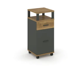 Тумба мобильная 1 ящ. 1 распаш. фасад с надставкой CN.TUM-012 A 420x420x949 Концепт / Concept images