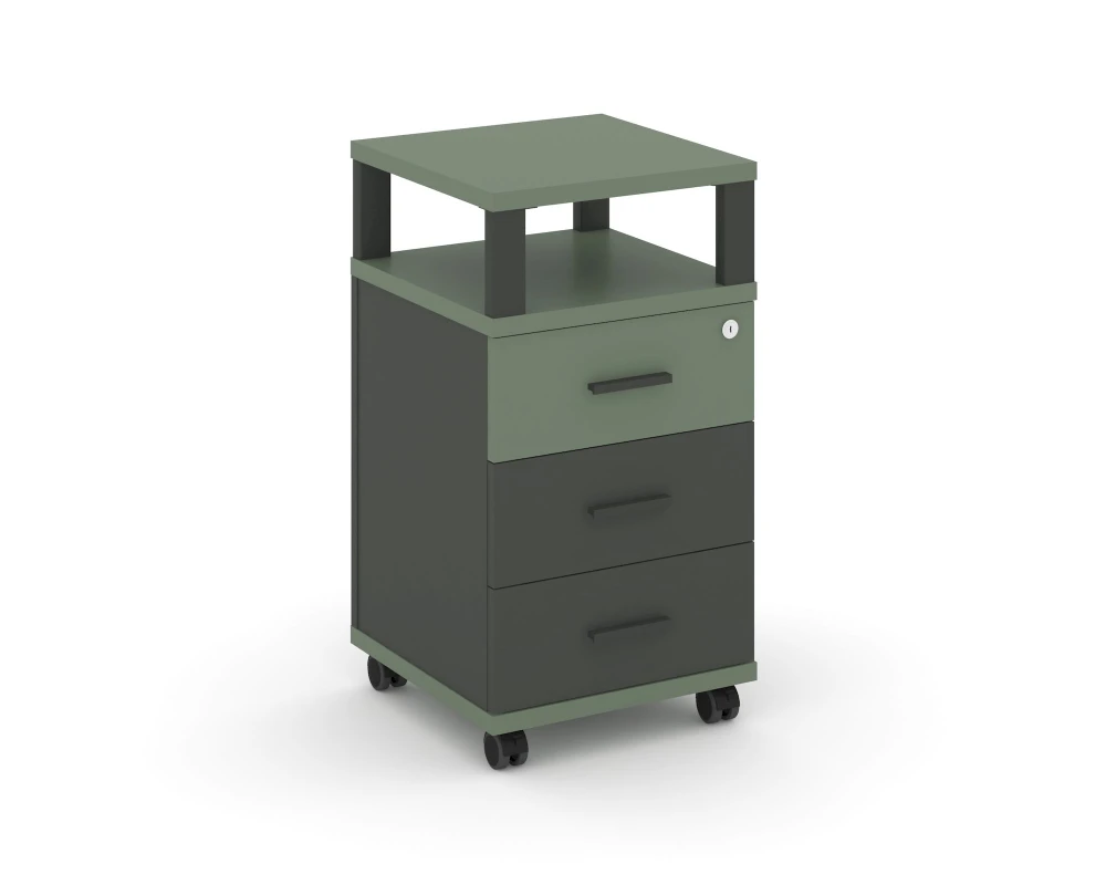 Тумба мобильная 3 ящ. с надставкой CN.TUM-004 A 420x420x782 Концепт / Concept