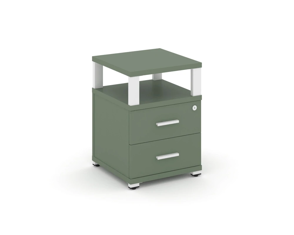 Тумба приставная 2 ящ. с надставкой CN.TUP-002 W 420x420x583 Концепт / Concept