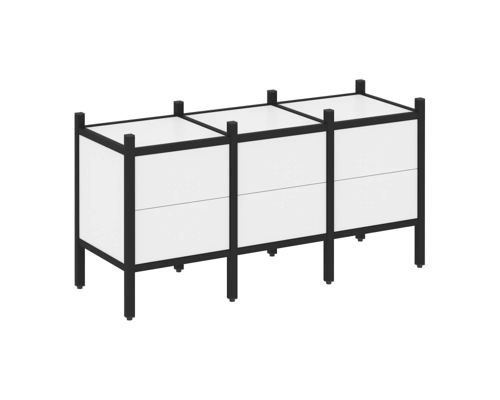 Прямой стеллаж L-06 1278x446x636 Лофт / Loft