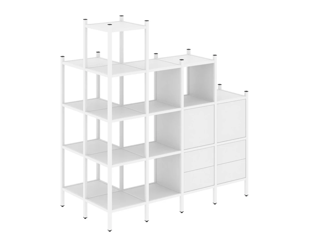 Угловой внешний стеллаж наборный L-58 862x1694x1869 Лофт / Loft