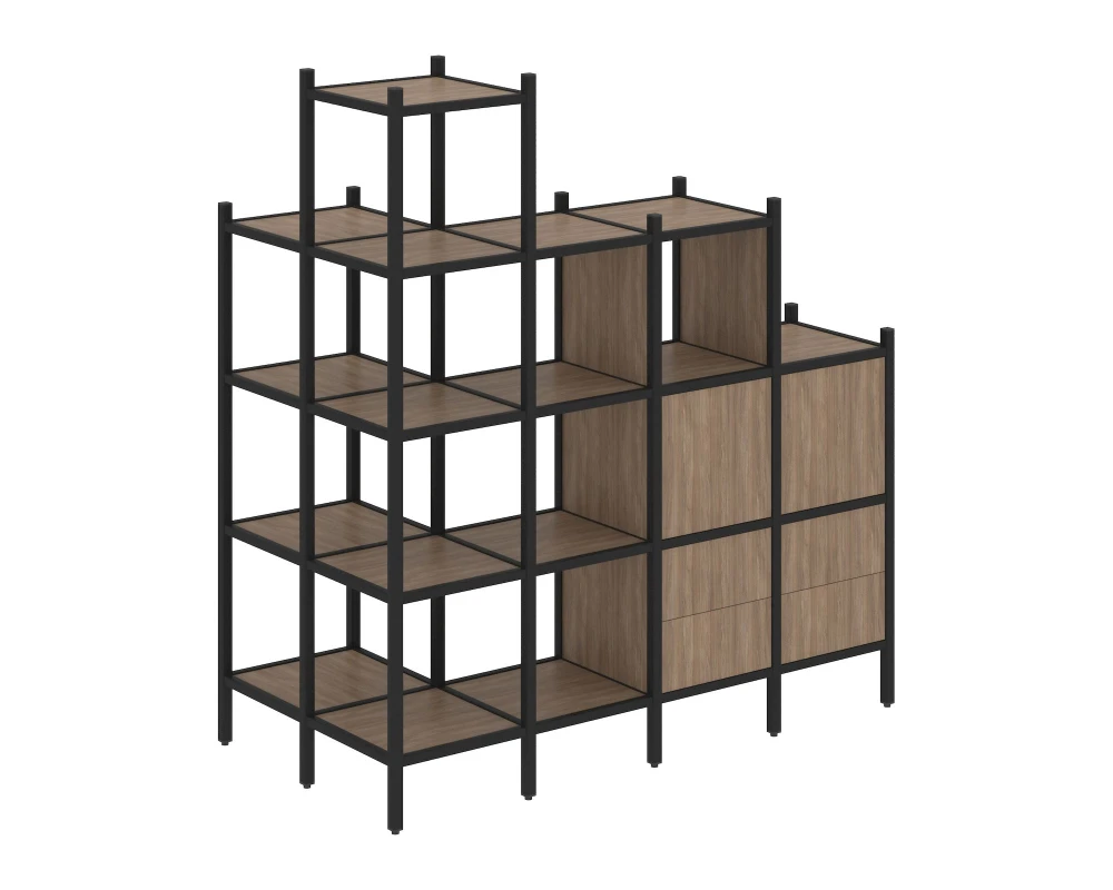 Угловой внешний стеллаж наборный L-58 862x1694x1869 Лофт / Loft