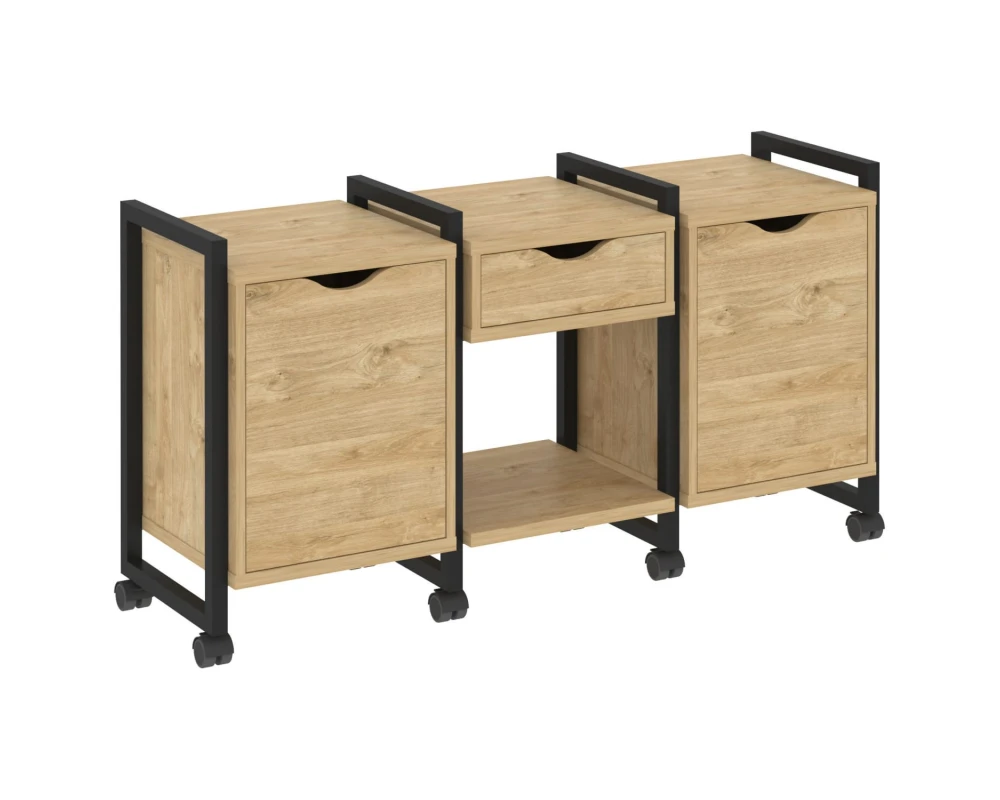 Тумба на колесных опорах наборная. Вариант №7 1440х460х767 Лофт / Loft