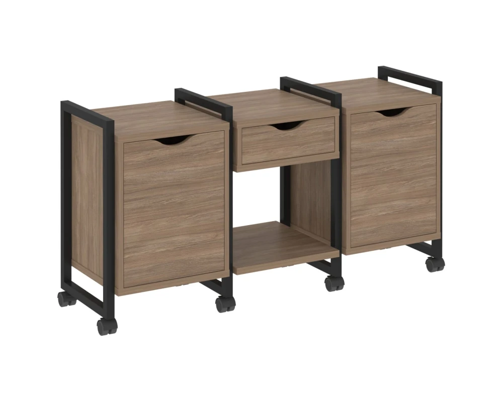 Тумба на колесных опорах наборная. Вариант №7 1440х460х767 Лофт / Loft