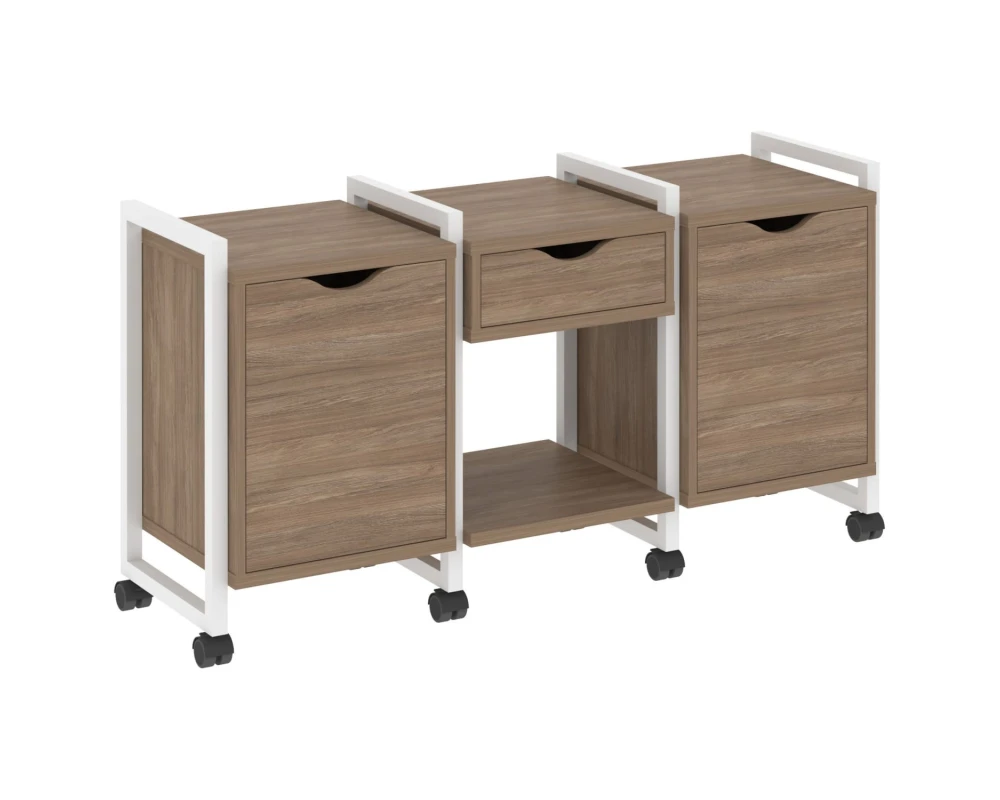 Тумба на колесных опорах наборная. Вариант №7 1440х460х767 Лофт / Loft