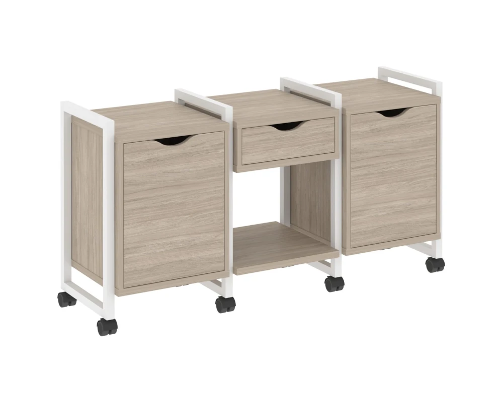 Тумба на колесных опорах наборная. Вариант №7 1440х460х767 Лофт / Loft