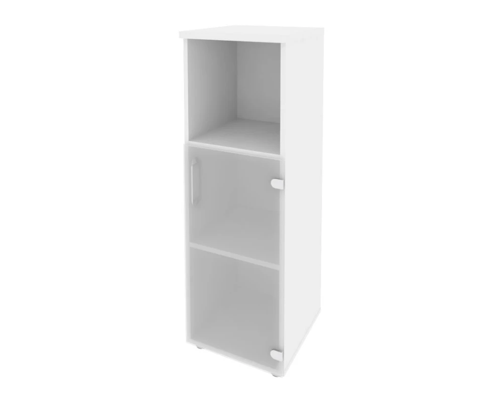Шкаф средний узкий правый (1 низкий фасад стекло) 400x420x1207 Оникс / Onix