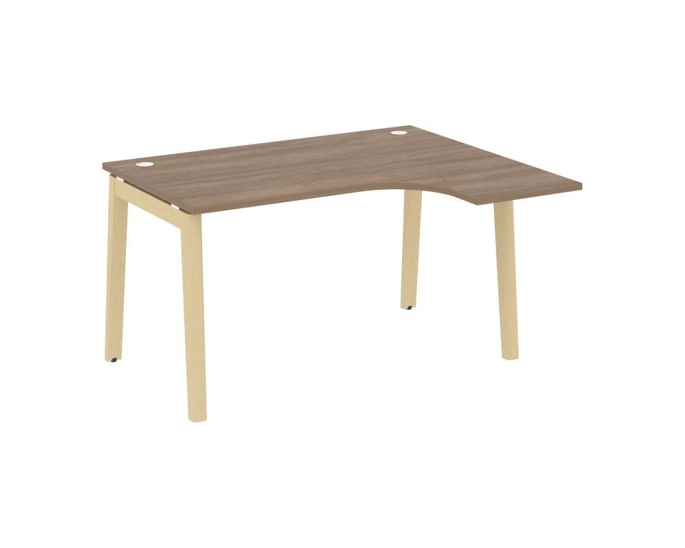 Стол эргономичный правый, опоры - массив дерева 138x118x75 Оникс Вуд / Onix Wood