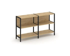 Двухсекционный стеллаж двухярусный 1590х400х879 Шелф Систем / Shelf System images