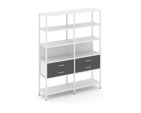 Двухсекционный стеллаж пятиярусный с ящиками 1590х400х1980 Шелф Систем / Shelf System images
