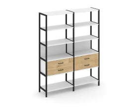 Двухсекционный стеллаж пятиярусный с ящиками 1590х400х1980 Шелф Систем / Shelf System images
