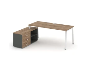 Стол письменный с греденцией левой на А-образном каркасе 2180x1480x750 Стайл Проджект Директ / Style Project Direct images