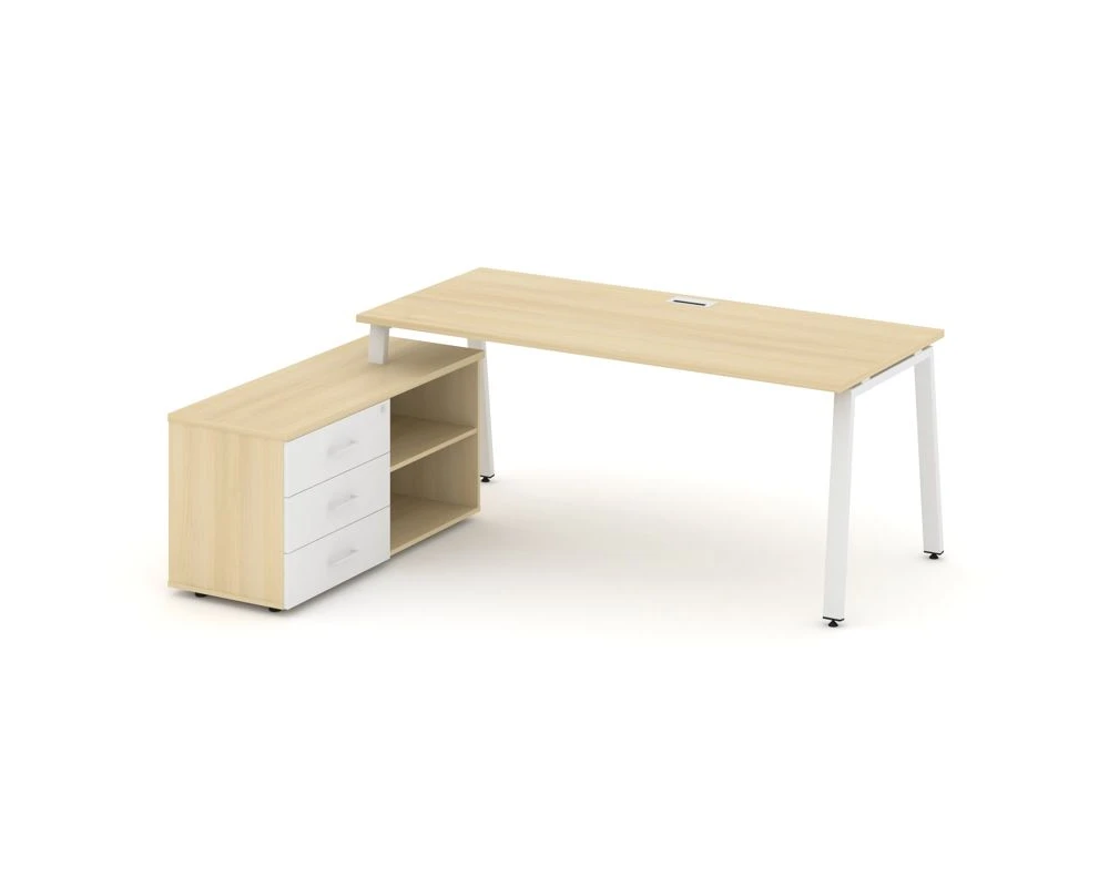 Стол письменный с греденцией левой на А-образном каркасе 2180x1480x750 Стайл Проджект Директ / Style Project Direct