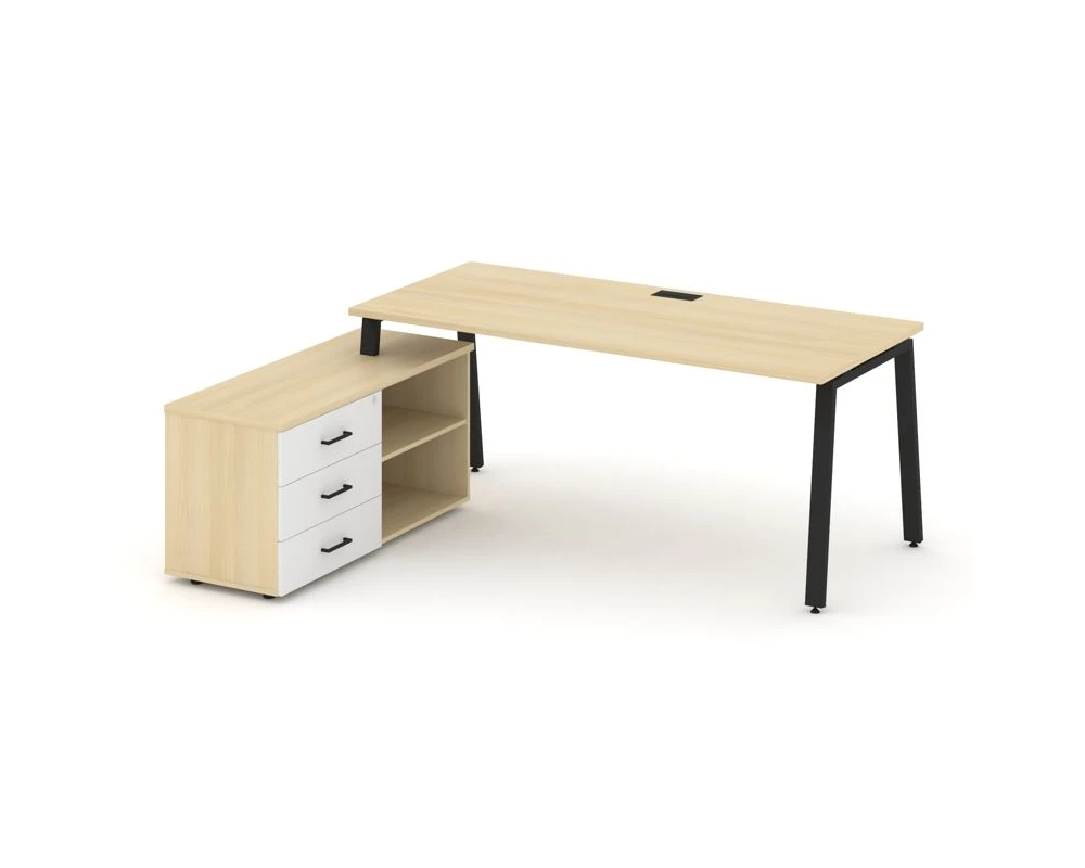 Стол письменный с греденцией левой на А-образном каркасе 2180x1480x750 Стайл Проджект Директ / Style Project Direct