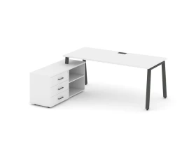 Стол письменный с греденцией левой на А-образном каркасе 2180x1480x750 Стайл Проджект Директ / Style Project Direct images