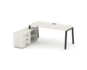 Стол письменный с греденцией левой на А-образном каркасе 2180x1480x750 Стайл Проджект Директ / Style Project Direct images