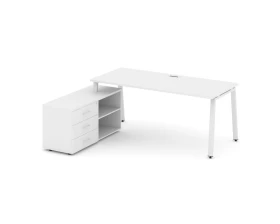 Стол письменный с греденцией левой на А-образном каркасе 2180x1480x750 Стайл Проджект Директ / Style Project Direct images