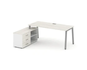 Стол письменный с греденцией левой на А-образном каркасе 2180x1480x750 Стайл Проджект Директ / Style Project Direct images