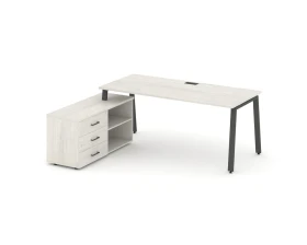 Стол письменный с греденцией левой на А-образном каркасе 2180x1480x750 Стайл Проджект Директ / Style Project Direct images