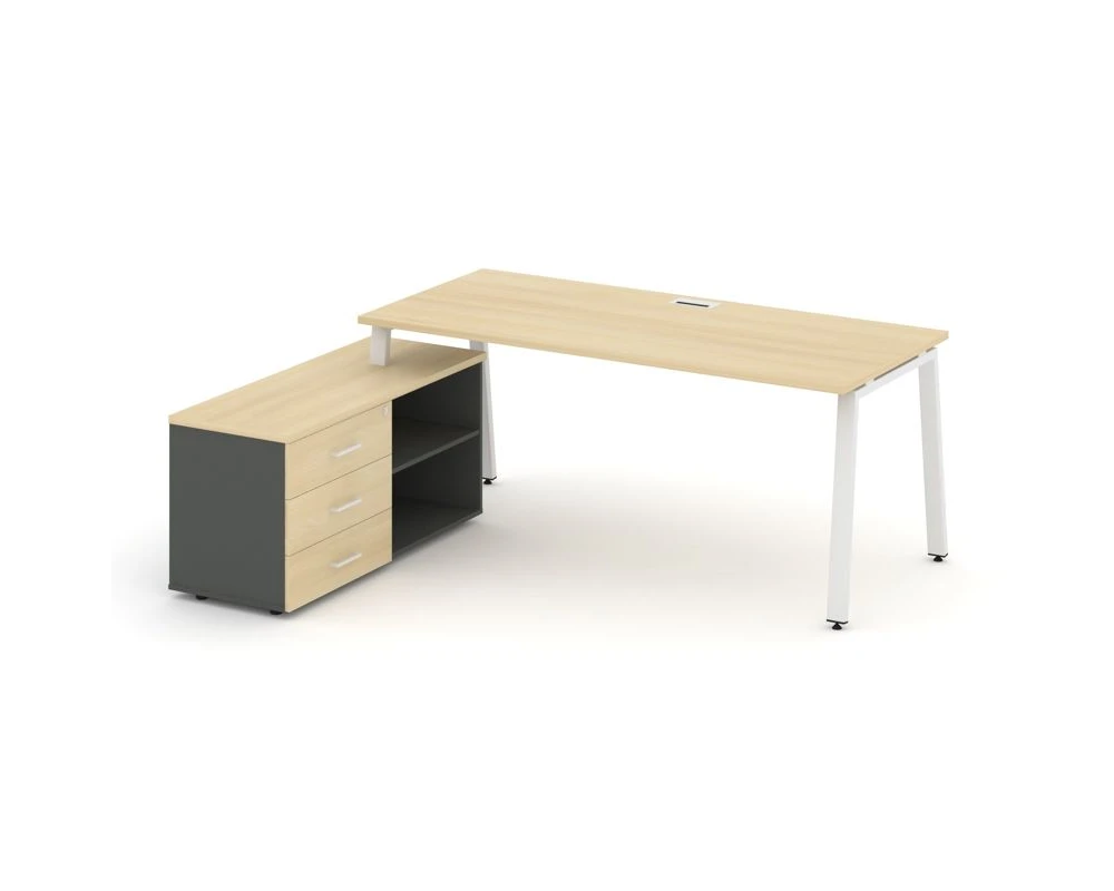 Стол письменный с греденцией левой на А-образном каркасе 2180x1480x750 Стайл Проджект Директ / Style Project Direct