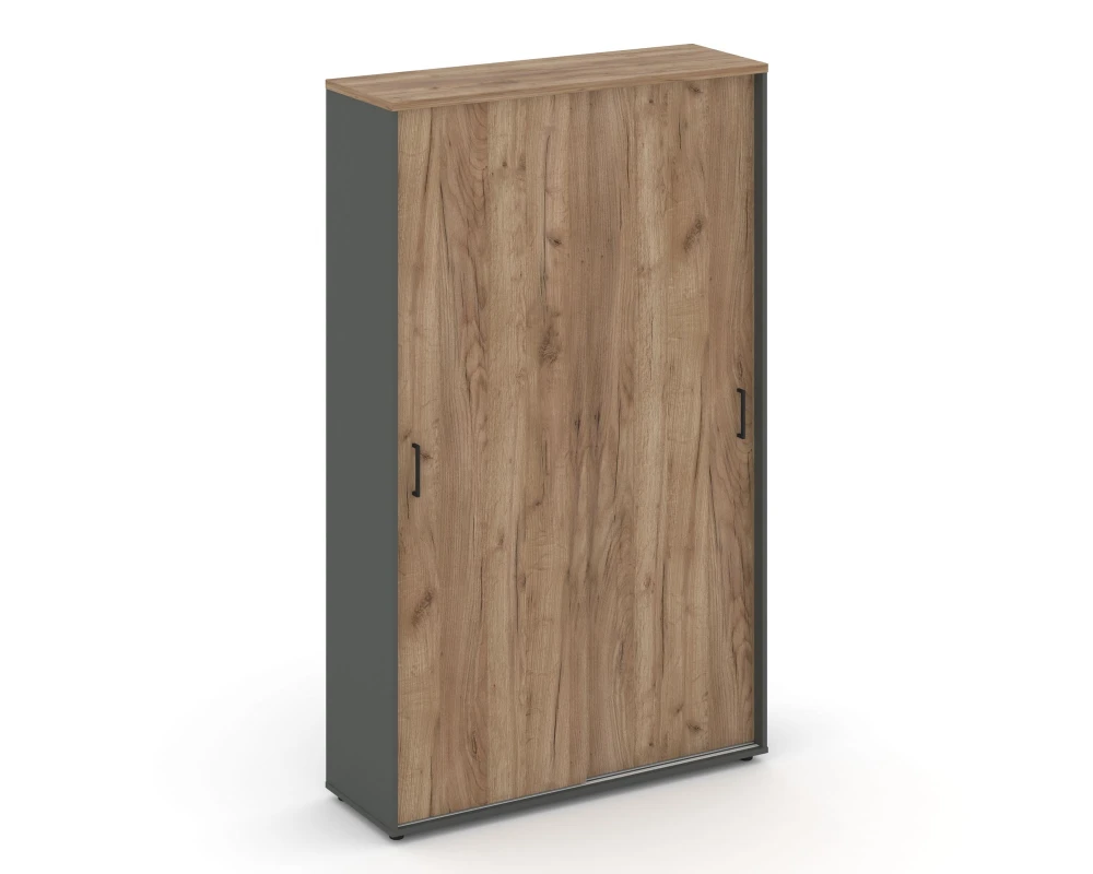 Шкаф-купе с полками в 2-х секциях 1200x400x1982 зад. стенка HDF Стайл Проджект / Style Project