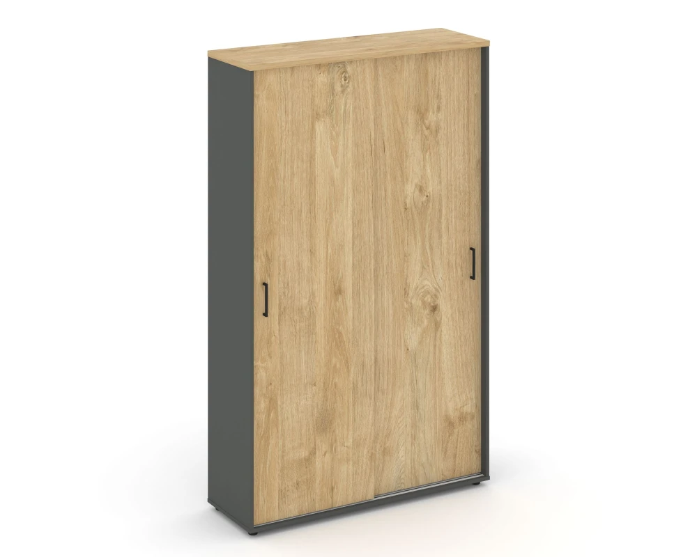 Шкаф-купе с полками в 2-х секциях 1200x400x1982 зад. стенка HDF Стайл Проджект / Style Project