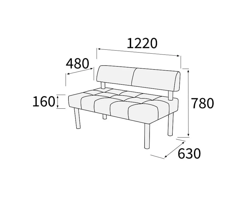 Модуль 2-х местный без подлокотников Спринт