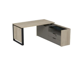 Стол рабочий на опорной двусост тумбе, с ящ (метаб), с код замком 1660x1768(800)x750 МАГНЕТИК / MAGNETIC images