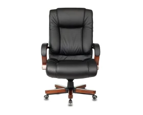 Кресло Бюрократ T-9925WALNUT Натуральная кожа, Черный images