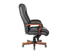 Кресло Бюрократ T-9925WALNUT Натуральная кожа, Черный images