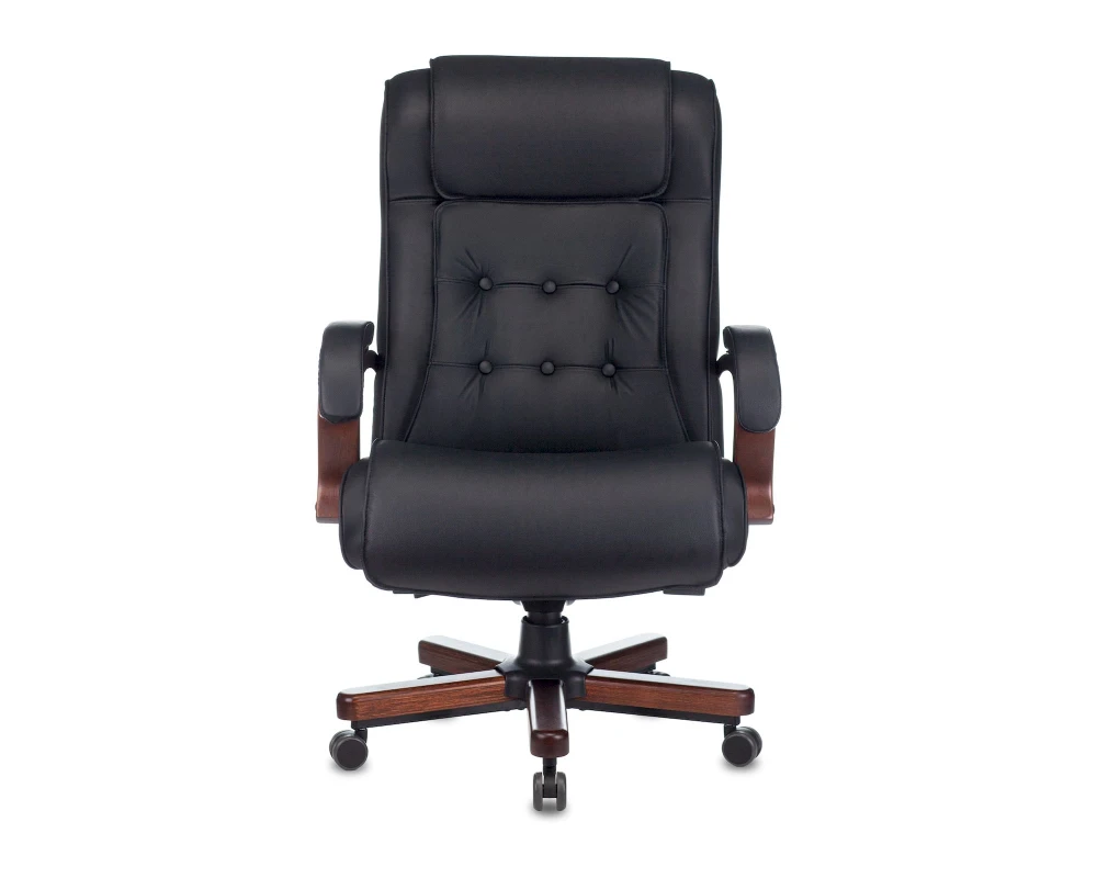 Кресло Бюрократ T-9926WALNUT Натуральная кожа, Черный