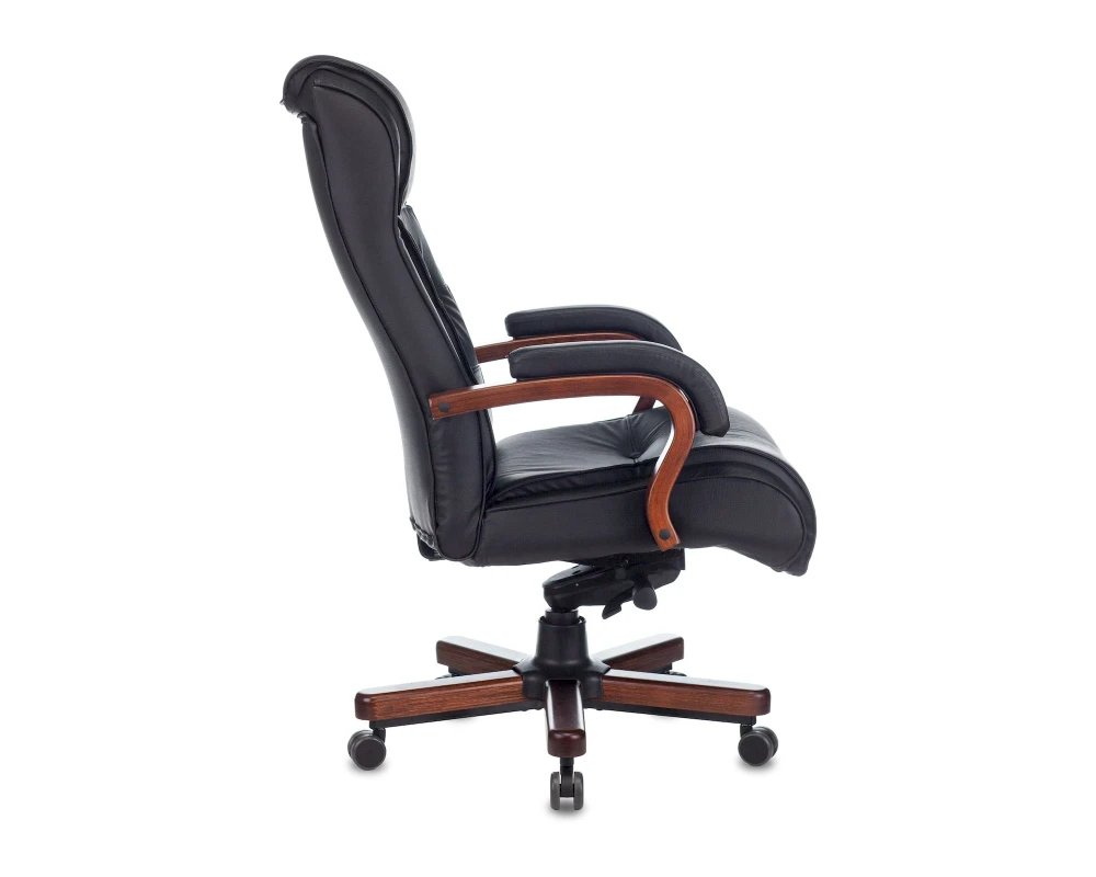 Кресло Бюрократ T-9926WALNUT Натуральная кожа, Черный