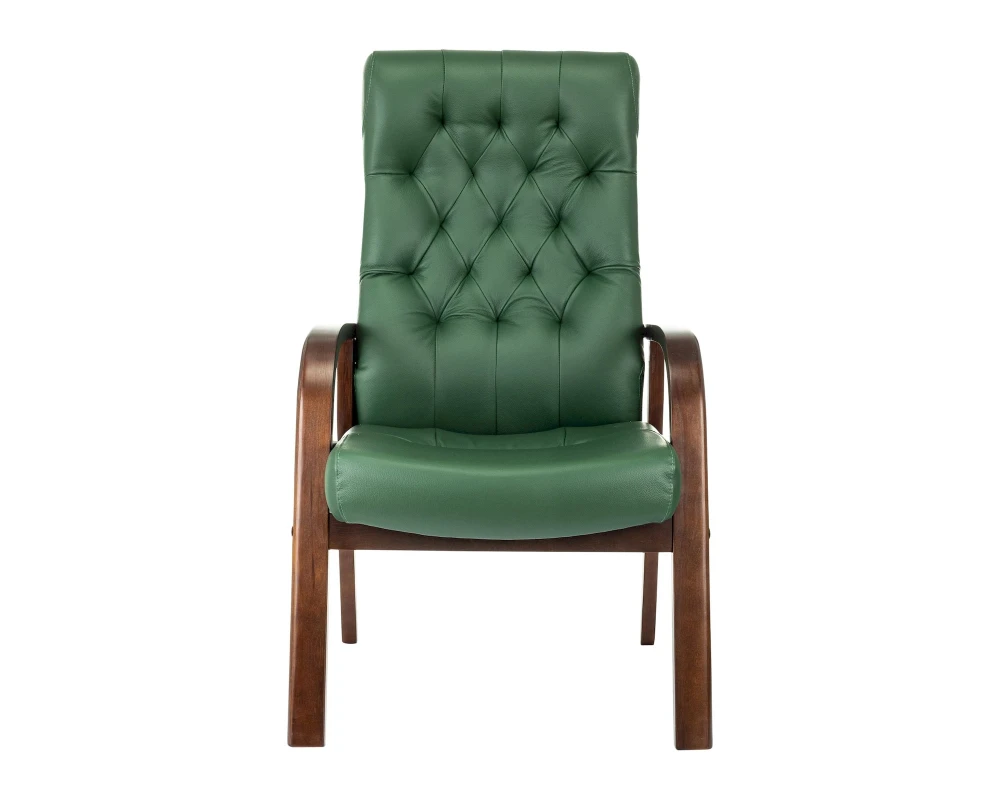Кресло Бюрократ T-9928WALNUT-CF Натуральная кожа, Зеленый