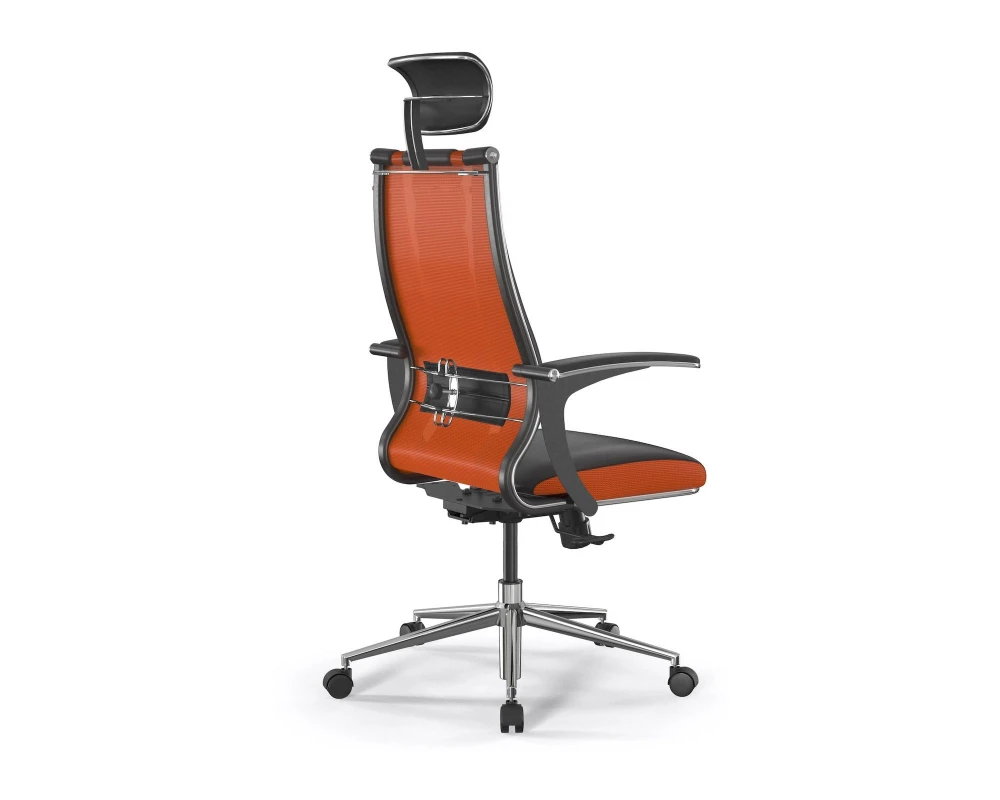 Кресло ErgoLife SynchroSit 10 B2-160U M20.B23.G18.W01 Сетка/Экокожа, Черный/Оранжевый