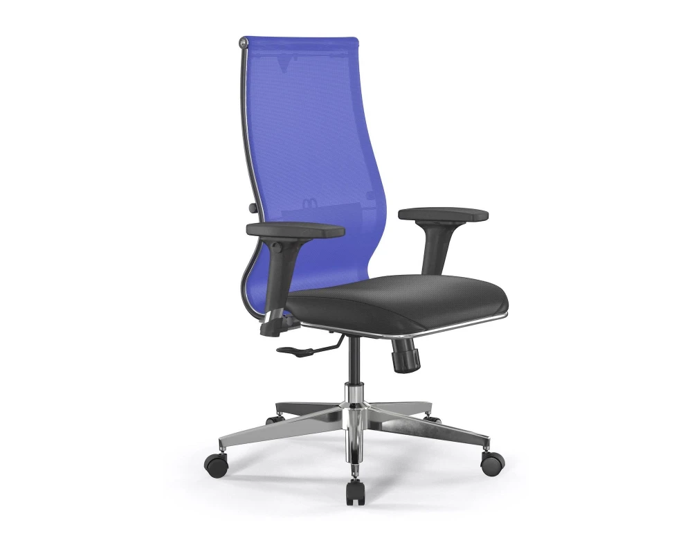 Кресло ErgoLife SynchroSit 10 B2-163D M20.B22.G18.W02 Сетка/Экокожа, Васильковый/Черный