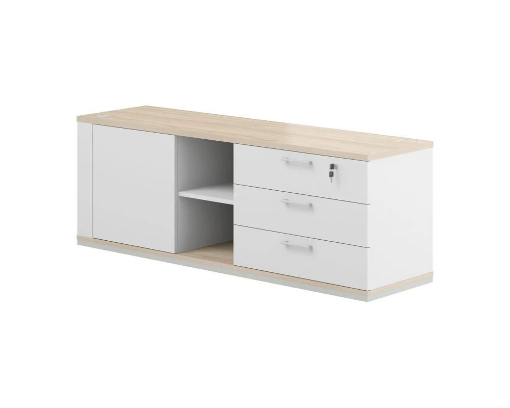 Тумба опорная 1638х450х580, правая Аллегро кабинет / Allegro cabinet Белый/Акация равелло/Белый