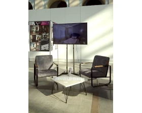 Кресло SHT-AMS1-1 Велюр, Дымный/Черный муар/Брашированный коричневый images