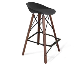 Стул барный SHT-ST19/S80 Пластик, Черный/Темный орех images