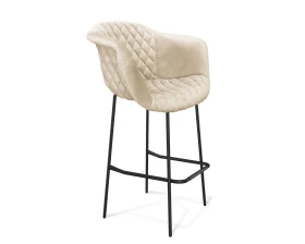 Стул барный SHT-ST31-C4/S29 Велюр, Кремовый/Черный муар images